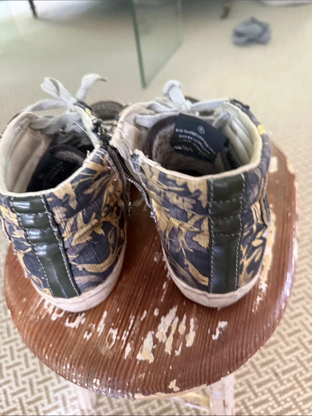 Golden Goose Deluxe Brand Slide High-Top Floral-Print Sneakers